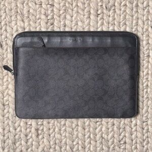 COACH- Black Signature Zip Laptop/Tablet Sleeve—Fits 13” easily